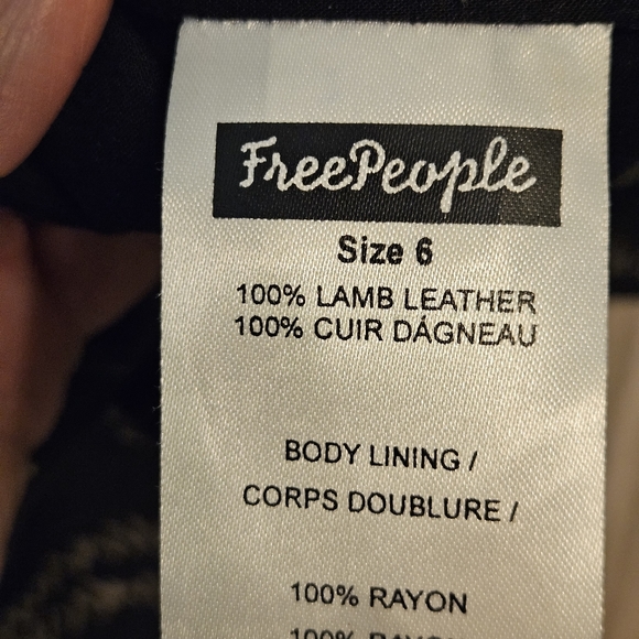 Free People Rock The Croc Black Lamb Leather Skirt - Picture 7 of 16